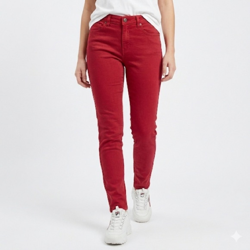 prAna Women’s Kara Skinny Jeans Red Stretch Denim 4 27